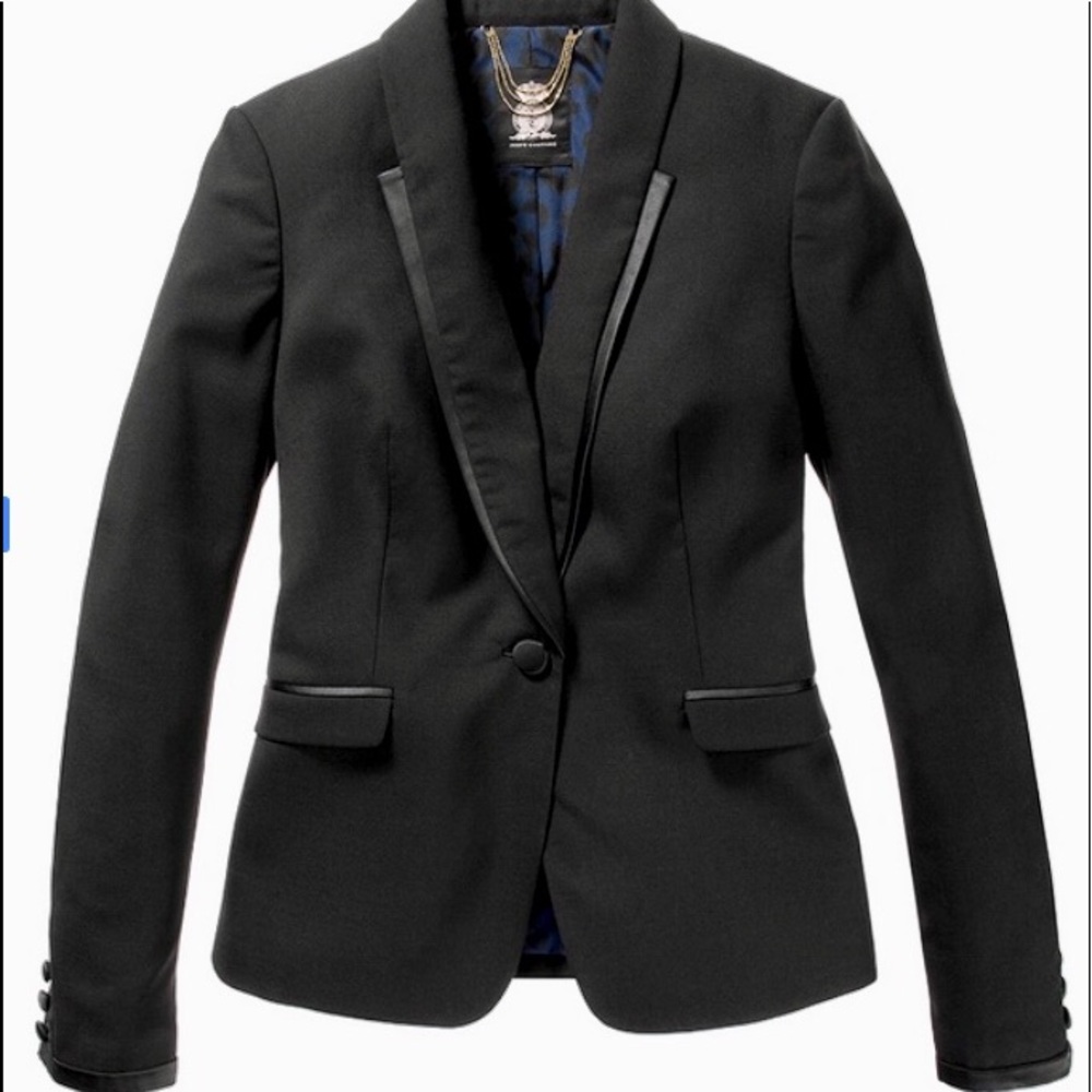 NWOT JUICY COUTURE BLACK TUXEDO BLAZER SATIN TRIM